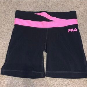 Fila Black Shorts with Pink Highlights, size XS